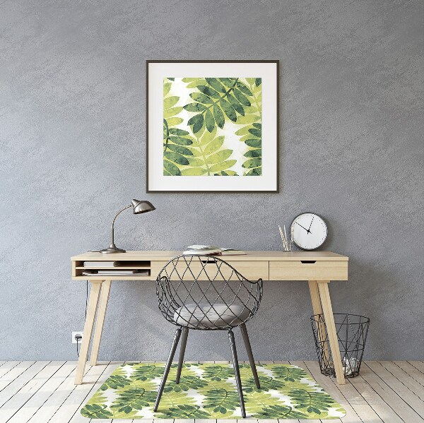 Chair mat floor panels protector leaves of rowan