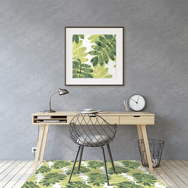 Chair mat floor panels protector leaves of rowan