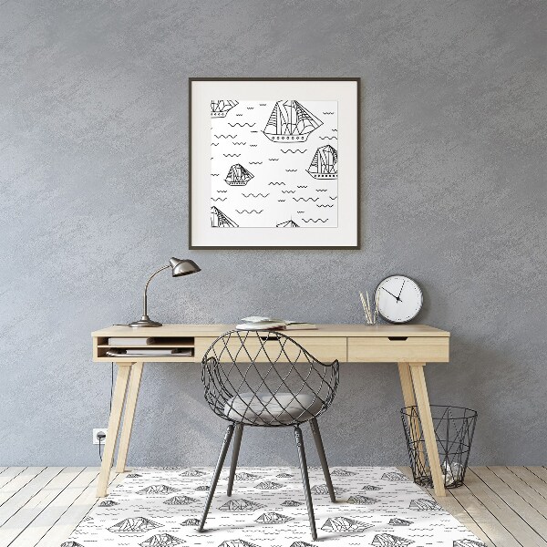 Office chair mat Sailing ships at sea