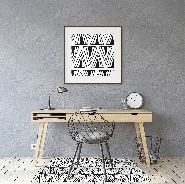 Office chair floor protector Triangles pattern Boho