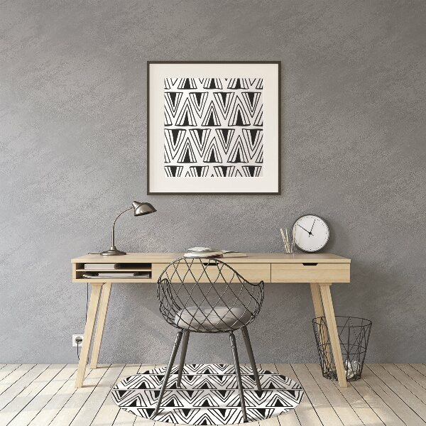 Office chair floor protector Triangles pattern Boho