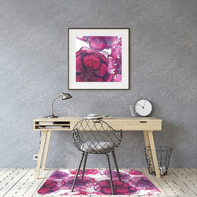 Desk chair mat Red roses