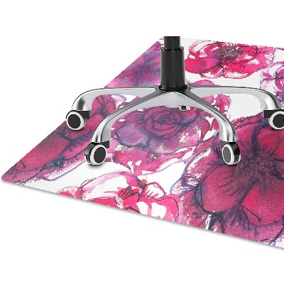 Desk chair mat Red roses