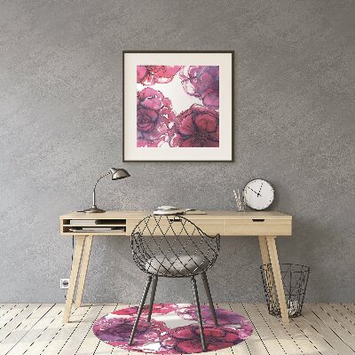 Desk chair mat Red roses