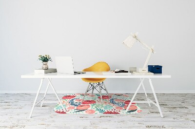 Desk chair mat Red poppies