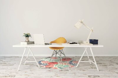 Desk chair mat Red poppies