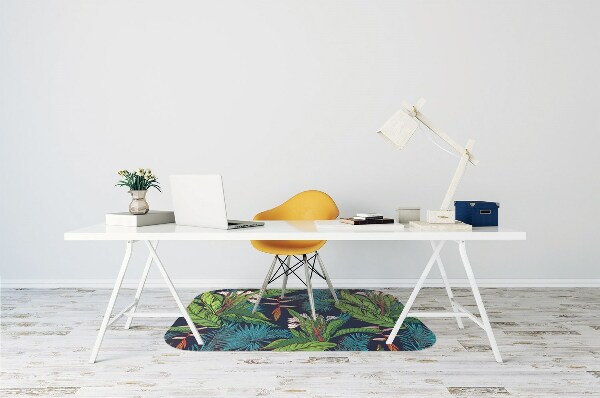 Office chair floor protector exotic jungle