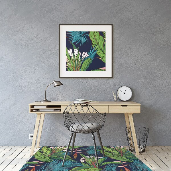 Office chair floor protector exotic jungle