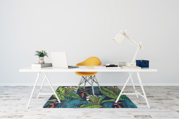 Office chair floor protector exotic jungle