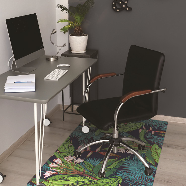 Office chair floor protector exotic jungle