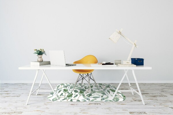 Office chair floor protector eucalyptus leaves