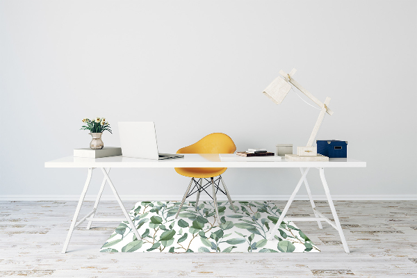 Office chair floor protector eucalyptus leaves