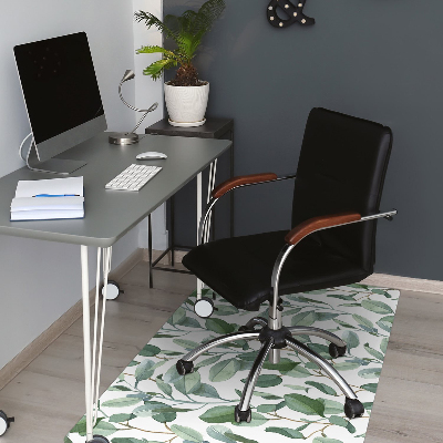 Office chair floor protector eucalyptus leaves