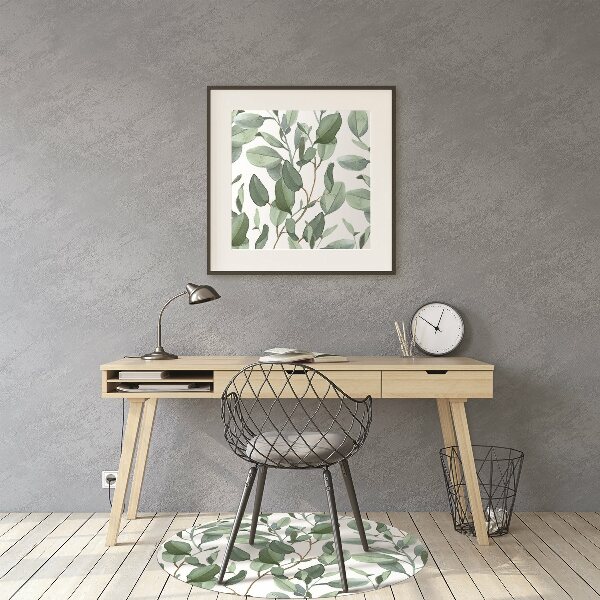 Office chair floor protector eucalyptus leaves