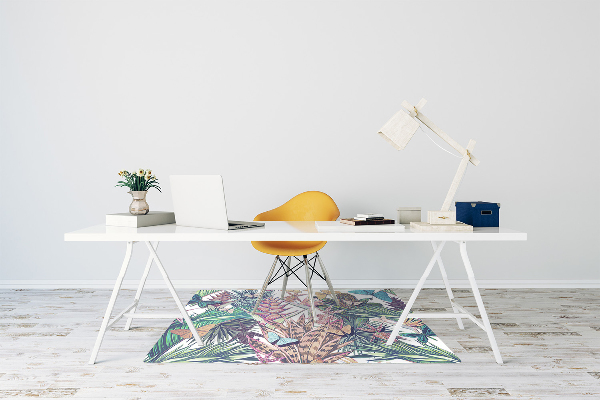 Office chair mat Flowers and butterflies