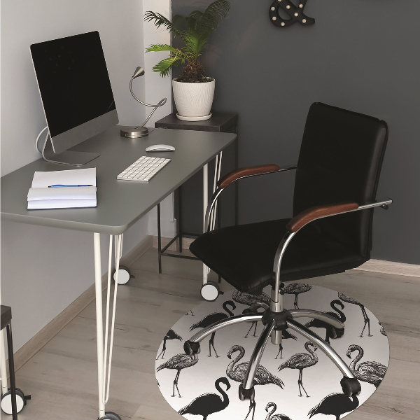 Chair mat Retro style flamingos