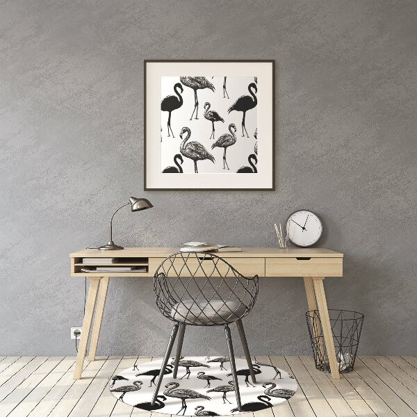 Chair mat Retro style flamingos