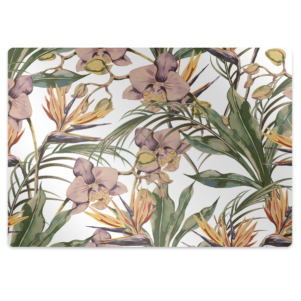 Office chair mat Botanical leaves