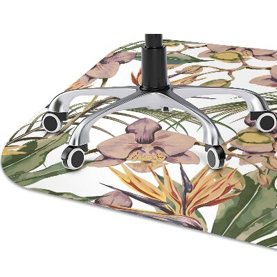 Office chair mat Botanical leaves