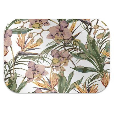 Office chair mat Botanical leaves