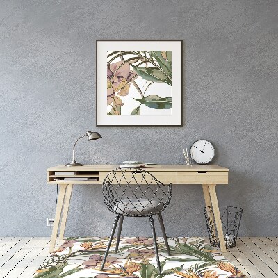 Office chair mat Botanical leaves