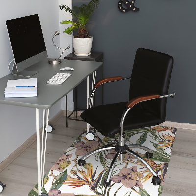 Office chair mat Botanical leaves