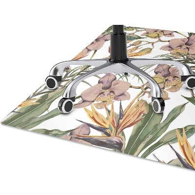 Office chair mat Botanical leaves