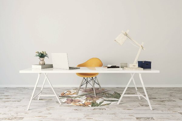Office chair mat Botanical leaves