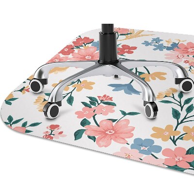 Office chair mat colorful flowers