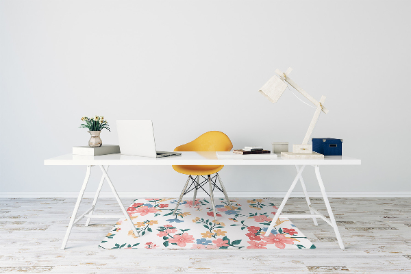 Office chair mat colorful flowers