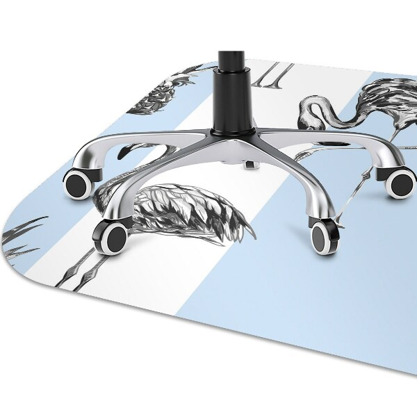 Chair mat floor panels protector Flaming and pineapple