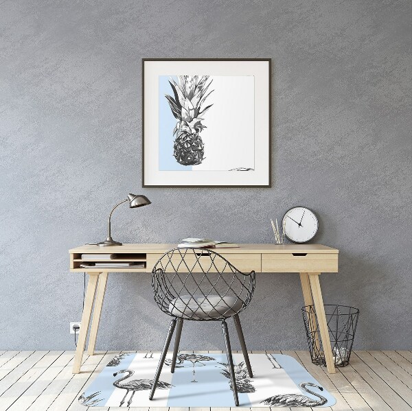 Chair mat floor panels protector Flaming and pineapple