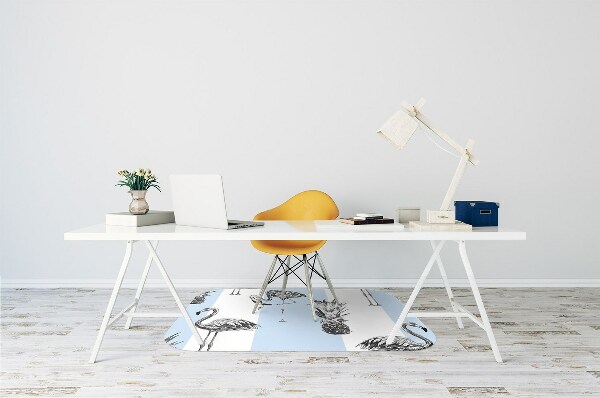 Chair mat floor panels protector Flaming and pineapple