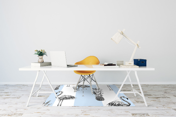 Chair mat floor panels protector Flaming and pineapple