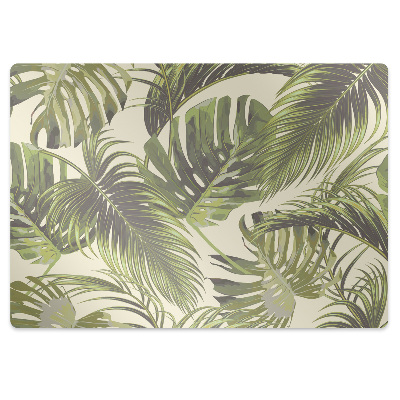 Office chair mat tropical leaves