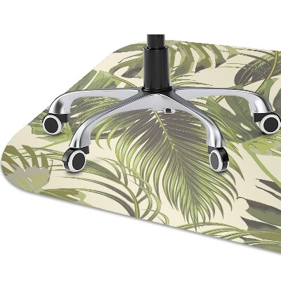 Office chair mat tropical leaves