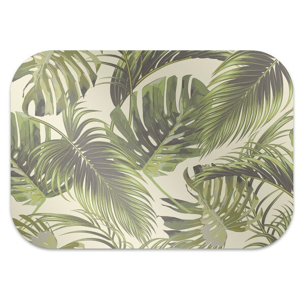 Office chair mat tropical leaves