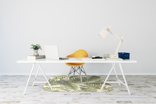 Office chair mat tropical leaves