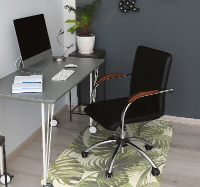 Office chair mat tropical leaves