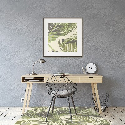 Office chair mat tropical leaves