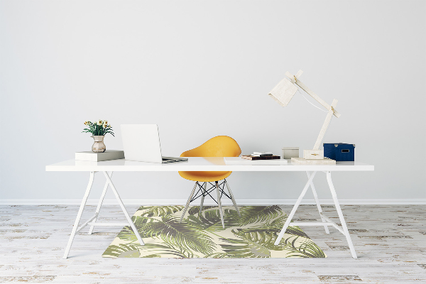 Office chair mat tropical leaves