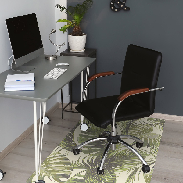Office chair mat tropical leaves