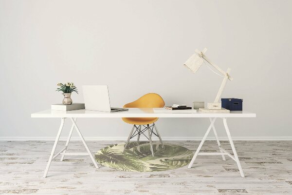 Office chair mat tropical leaves