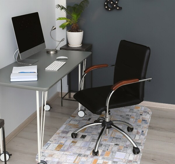 Chair mat floor panels protector colorful tiles
