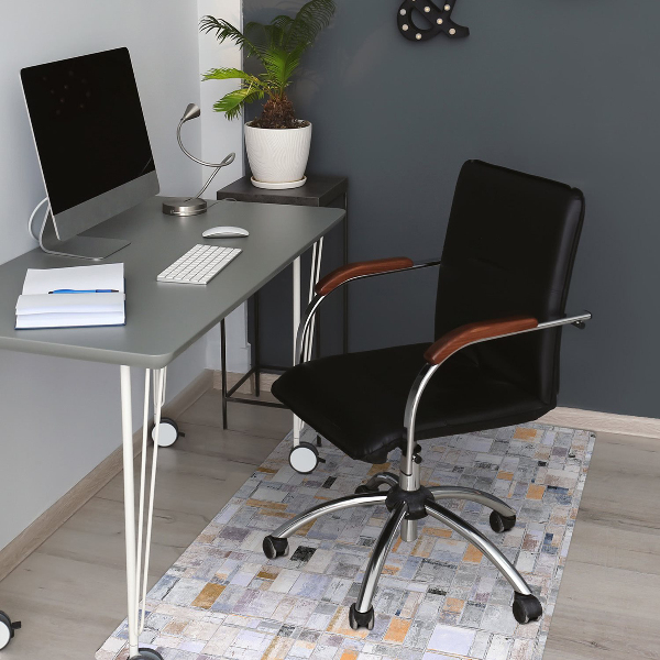 Chair mat floor panels protector colorful tiles