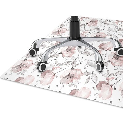 Office chair floor protector pastel poppies