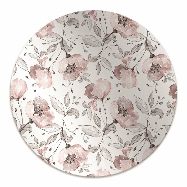 Office chair floor protector pastel poppies
