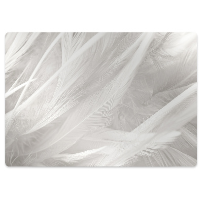 Office chair floor protector Beautiful white feathers