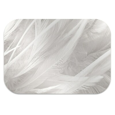 Office chair floor protector Beautiful white feathers