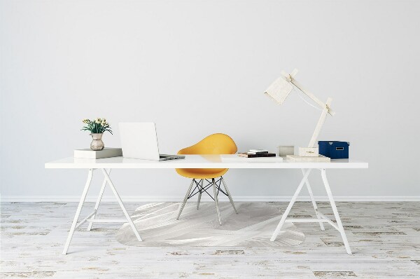 Office chair floor protector Beautiful white feathers